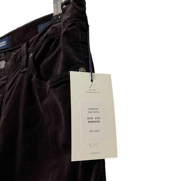 Citizens of Humanity NWT London Velvet Jeans Men’s Size 32 Brown Slim Tapered - Picture 12 of 13